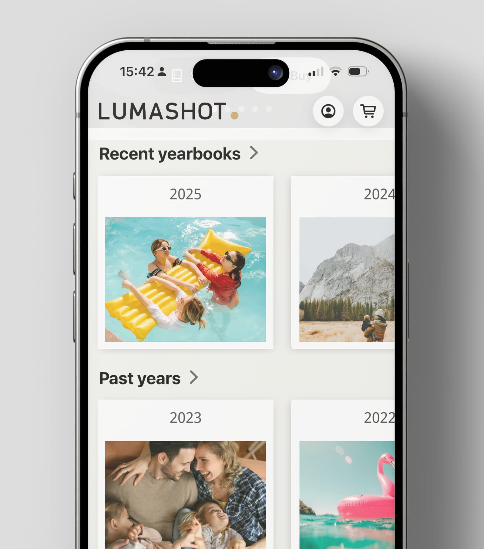 Your photos become books automatically.