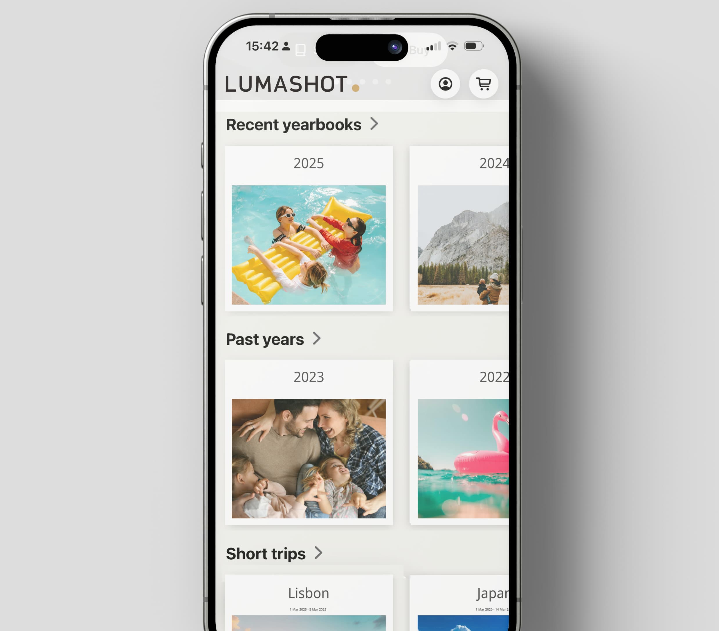 Your photos become books automatically.